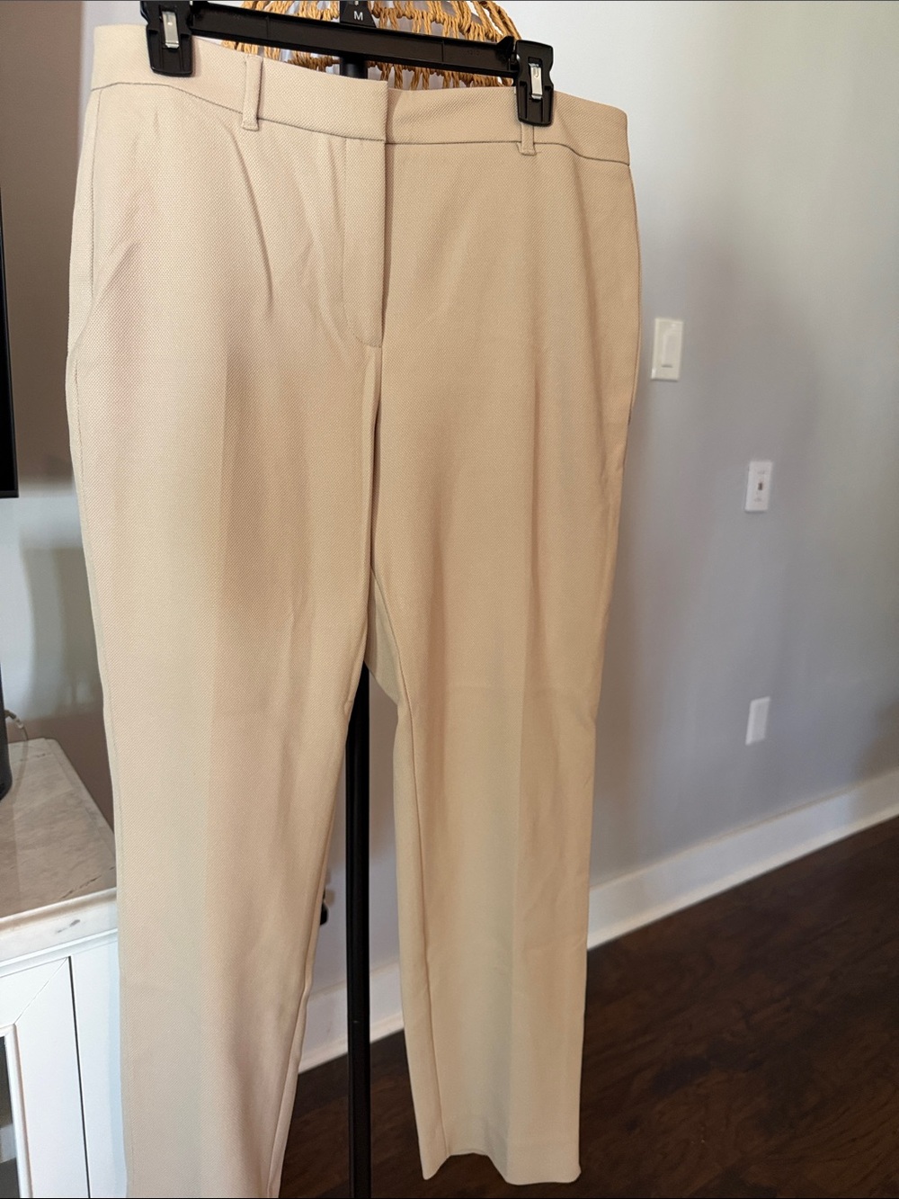 White House Black Market Beige Straight-Leg Dress Pants